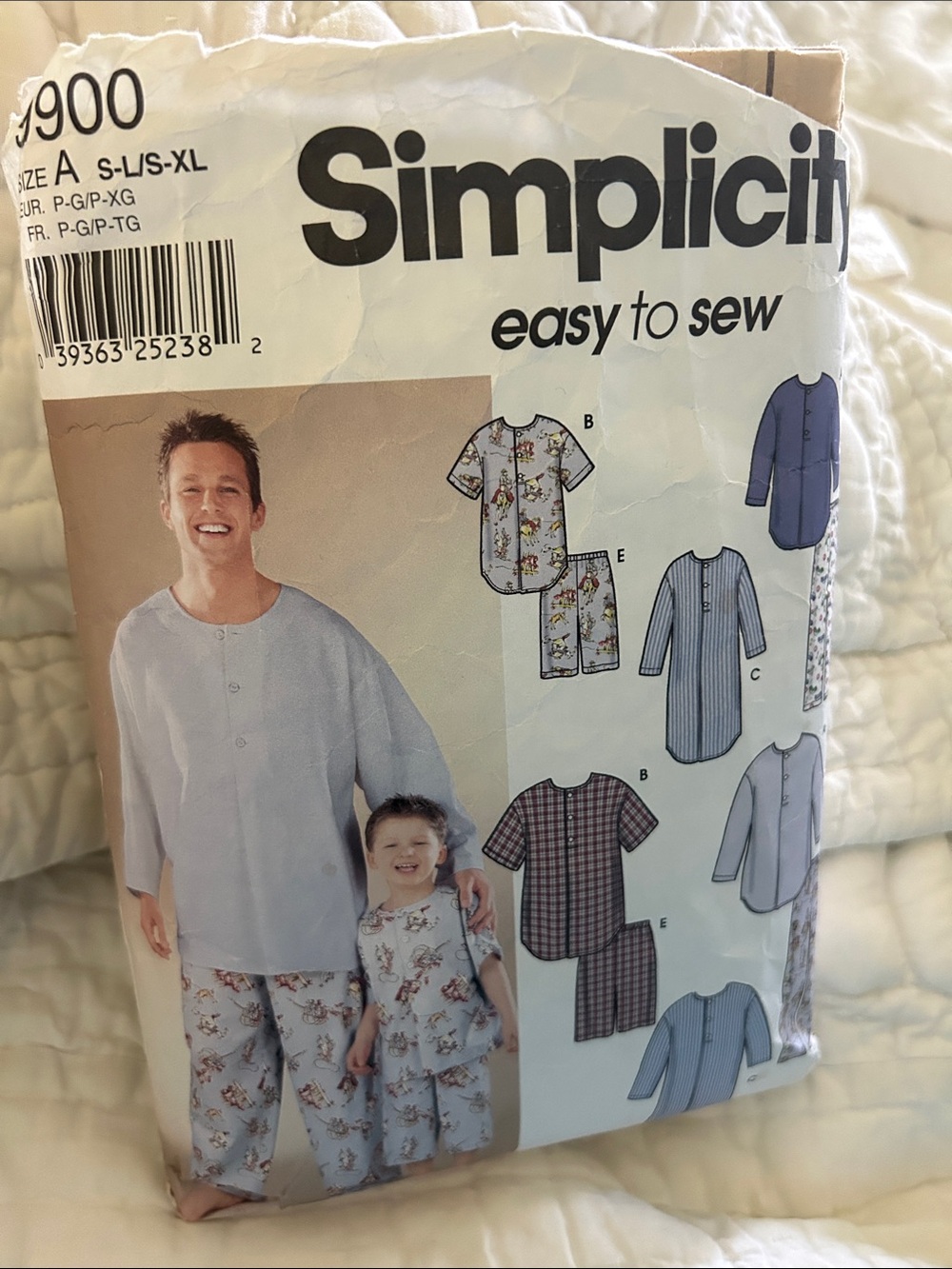 Simplicity Kids & adult Pajama Sewing Pattern with length Options. Instructions